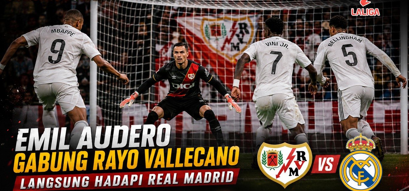 Emil Audero bersama Rayo Vallecano menghadapi Real Madrid di La Liga