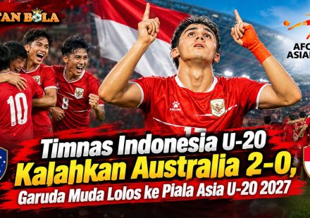 Timnas Indonesia U-20 merayakan kemenangan 2-0 atas Australia dan lolos ke Piala Asia U-20 2027